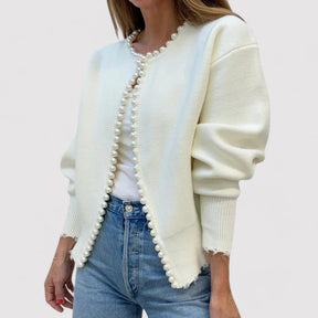 Luna - Elegante Gebreide Cardigan met Parels