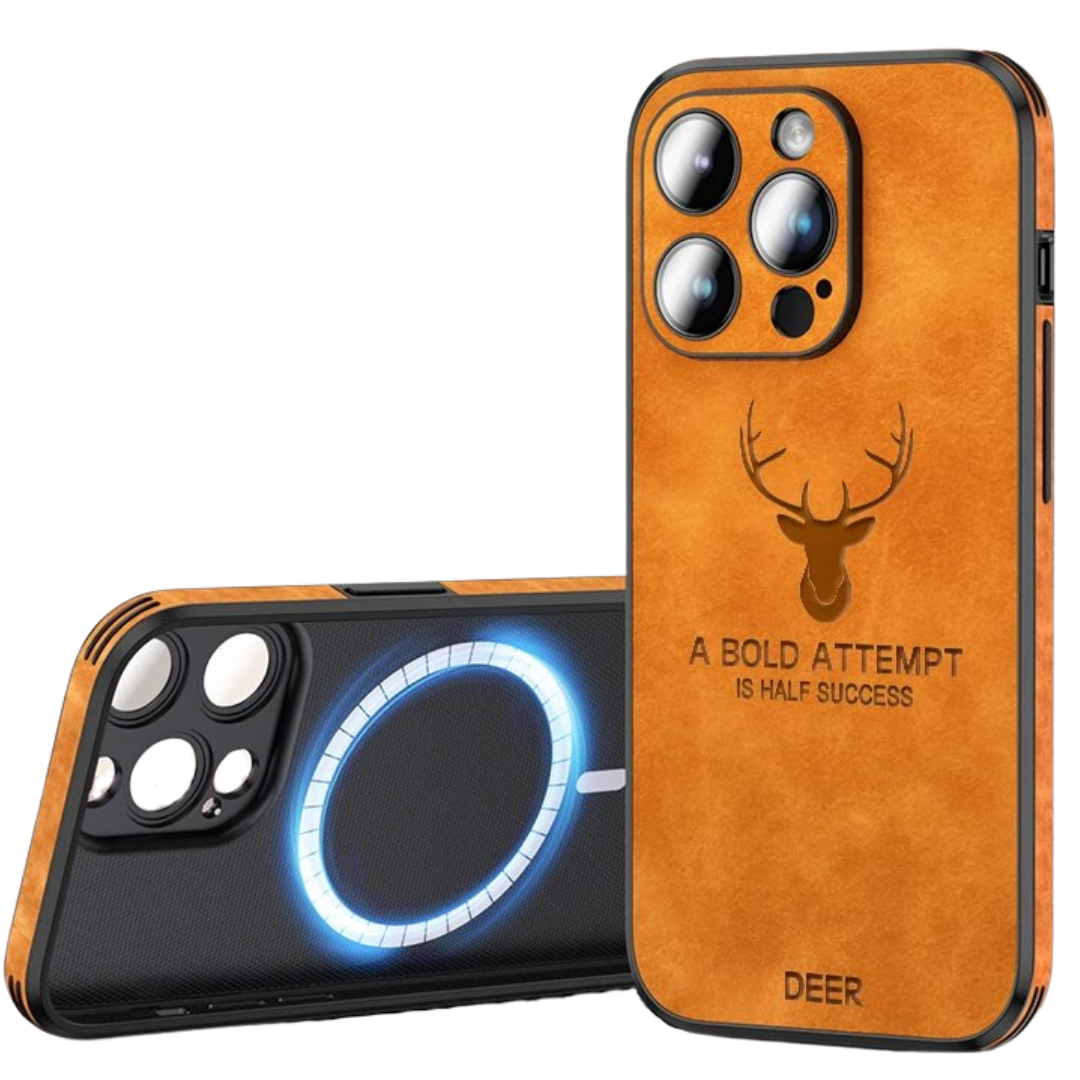 Deer - Luxe Leren iPhone Hoesje met Stijlvol Design en Schokbestendige Bescherming