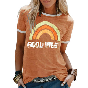 Sia – Retro T-shirt, casual Pasvorm en Comfortabel