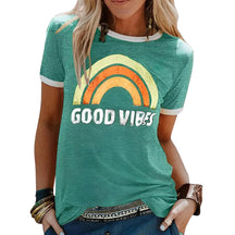 Sia – Retro T-shirt, casual Pasvorm en Comfortabel