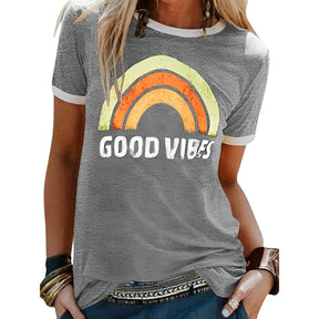 Sia – Retro T-shirt, casual Pasvorm en Comfortabel