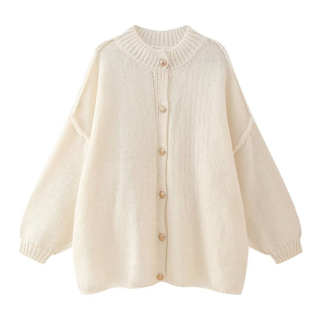 Dames Oversized Knop Trui | Ontspannen Dagelijkse Wear