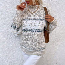 Vintage Wintertrui voor Dames | Sneeuwvlok Motief