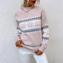 Vintage Wintertrui voor Dames | Sneeuwvlok Motief