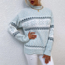 Vintage Wintertrui voor Dames | Sneeuwvlok Motief