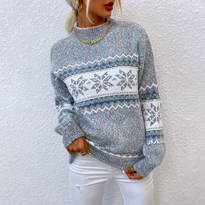 Vintage Wintertrui voor Dames | Sneeuwvlok Motief
