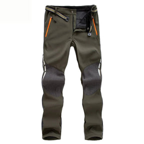 Heren Waterdichte Outdoor Broek | Gevoerde Tweekleurige Wandelbroek met Ritszakken