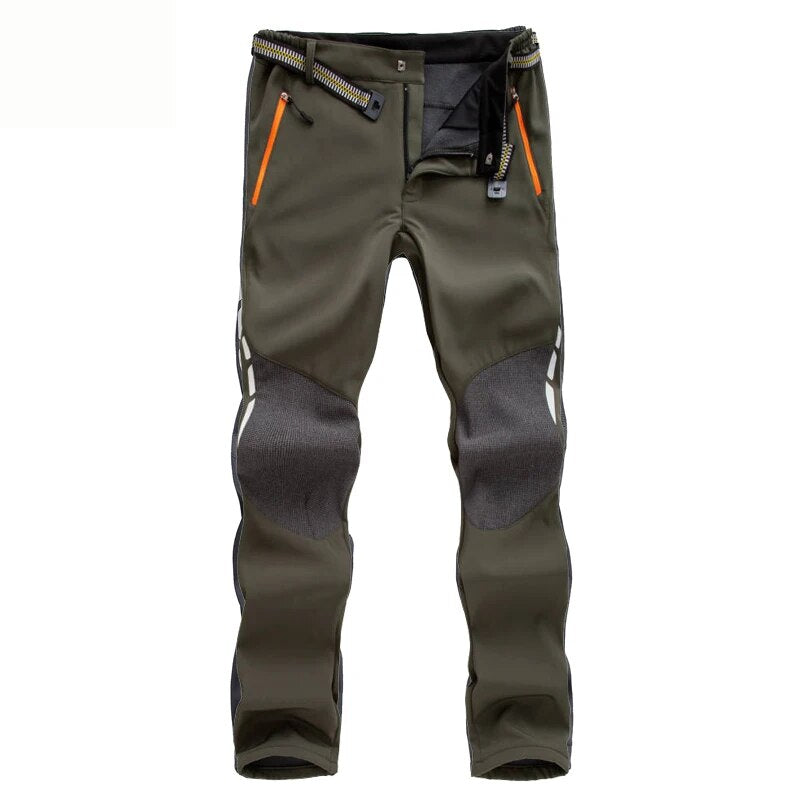Heren Waterdichte Outdoor Broek | Gevoerde Tweekleurige Wandelbroek met Ritszakken