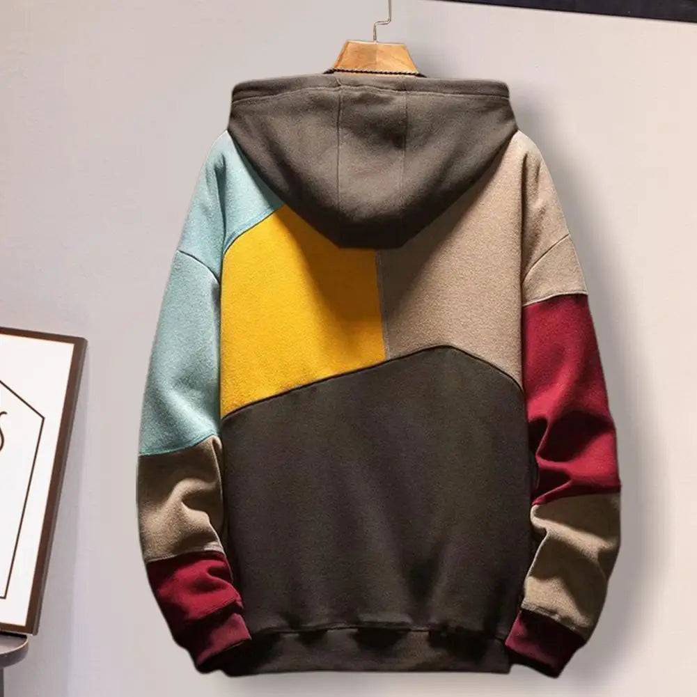 Heren Winter Hoodie met Kleurenblokken | Warme & Casual streetwear-trui