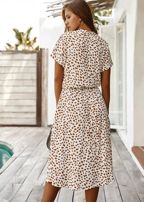 Lena - Stijlvolle Midi Jurk met Knoopsluiting en Trendy Print