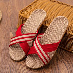 Ella - Comfortabele Handgeweven Slippers met Kruisbanden