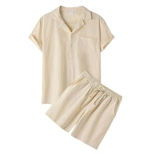 Milan - Casual Linnen Kleding Set met Knoopsluiting en Shorts