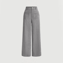 Clara – Trendy Wide-Leg Corduroy Broek met Hoge Taille