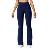 Mila – Flared Sportlegging met Scrunch Detail en Hoge Taille