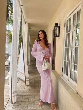 Jenna - Sexy Gehaakte Strandjurk voor de Zomer met Rugloze Stijl