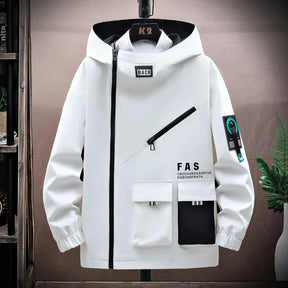Heren Weerbestendig Capuchon Jas | Relaxte Pasvorm Rits Urban Stijl