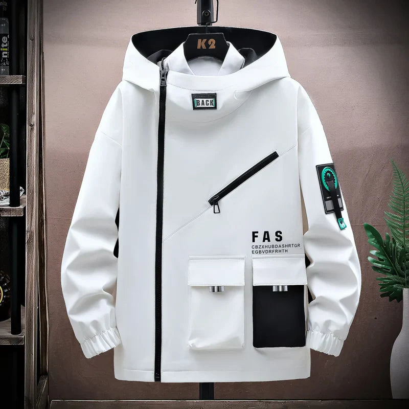 Heren Weerbestendig Capuchon Jas | Relaxte Pasvorm Rits Urban Stijl