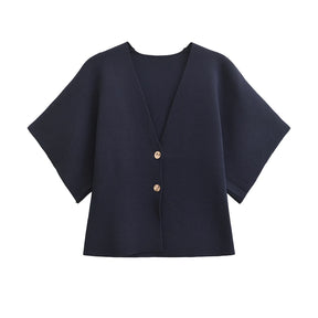 Sophie - Stijlvolle Minimalistische Knopenblouse van Zachte Stof