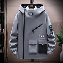 Heren Weerbestendig Capuchon Jas | Relaxte Pasvorm Rits Urban Stijl