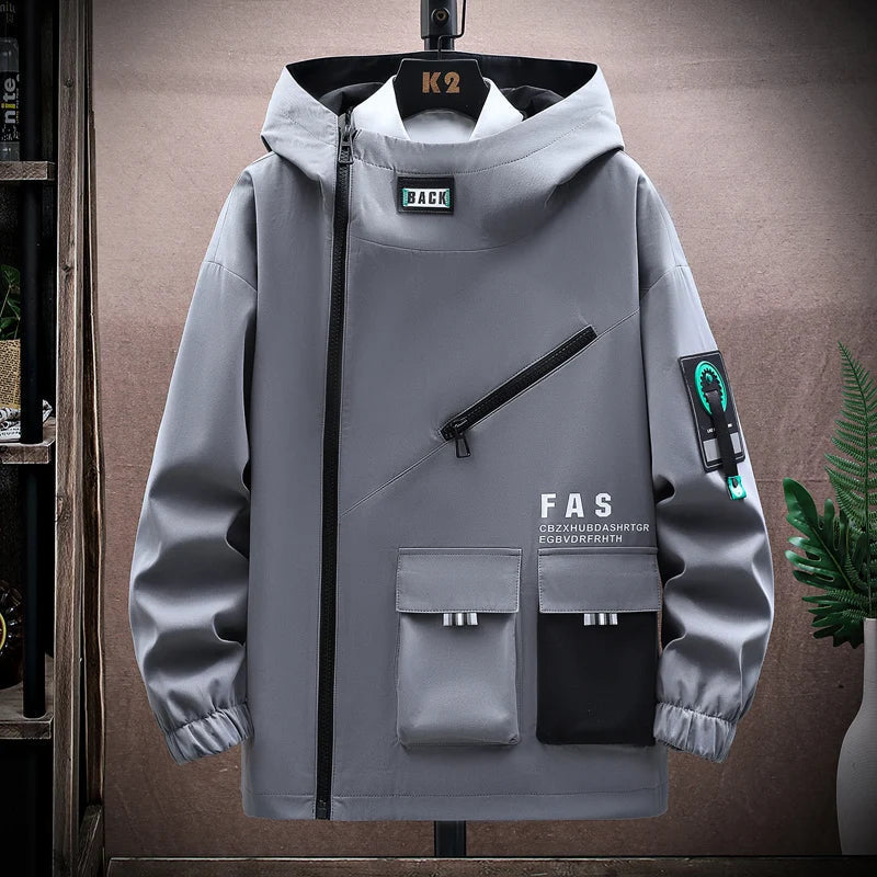 Heren Weerbestendig Capuchon Jas | Relaxte Pasvorm Rits Urban Stijl