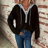 Dames Gebreide Hoodie Trui met Knoopdetails | Gezellig & Warm