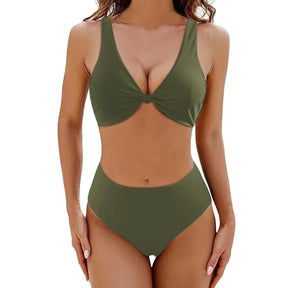 Emma - Comfortabele Twist-Voorkant Bikini met Hoge Taille