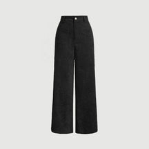 Clara – Trendy Wide-Leg Corduroy Broek met Hoge Taille