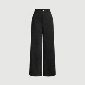 Clara – Trendy Wide-Leg Corduroy Broek met Hoge Taille