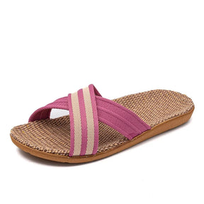 Ella - Comfortabele Handgeweven Slippers met Kruisbanden