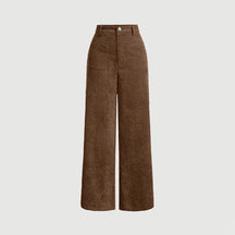 Clara – Trendy Wide-Leg Corduroy Broek met Hoge Taille