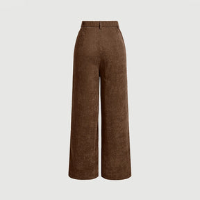 Clara – Trendy Wide-Leg Corduroy Broek met Hoge Taille