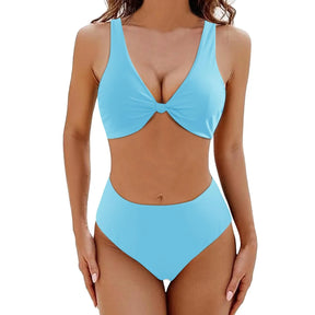 Emma - Comfortabele Twist-Voorkant Bikini met Hoge Taille