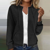 Nora - Dames Hoodie met Ruitpatroon en Rits
