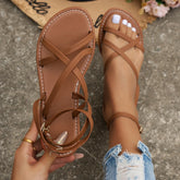 Giana - Elegante Leren Sandalen met Slanke Bandjes