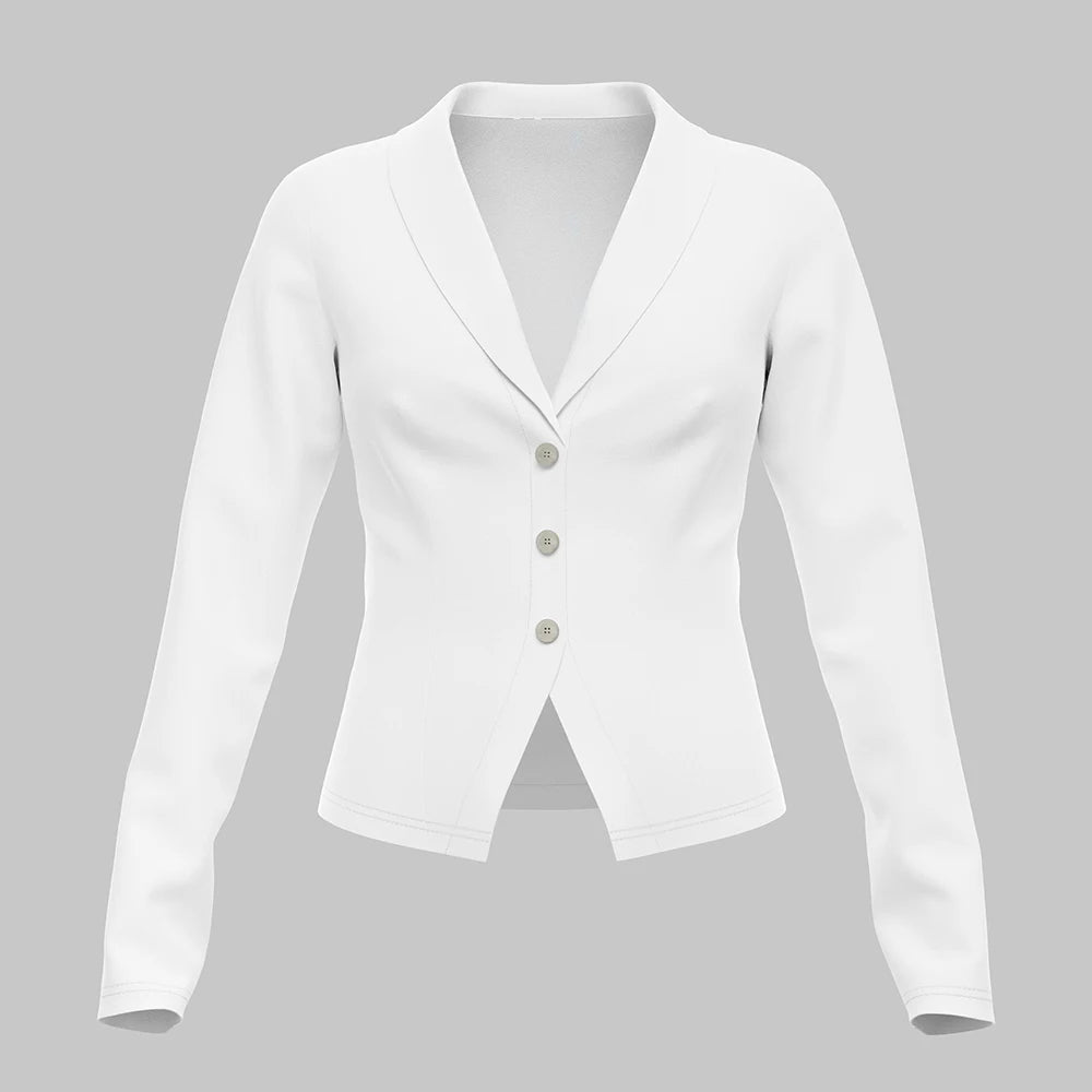 Amira - Getailleerde Blazer met Diepe Hals en Knoopsluiting