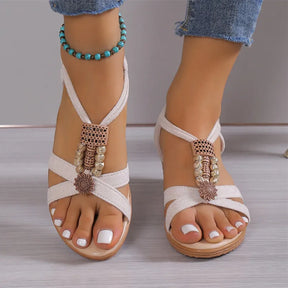 Elena - Comfortabele Wedgesandalen met Elegant Strass Design