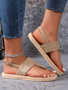 Elena - Handgeweven Boho Sandalen met Verstelbare Bandjes
