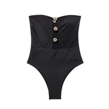 Amara - Strapless Cut-Out Bodysuit met Gouden Details