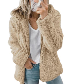 Dames Zachte en Pluizige Jas met Capuchon | Warme en Comfortabele Winterjas
