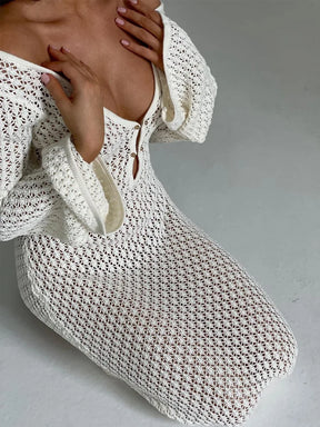 Jenna - Sexy Gehaakte Strandjurk voor de Zomer met Rugloze Stijl