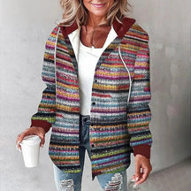 Dames Gezellige Geruite Hoodie Jas | Stijlvolle Warmte