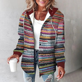 Dames Gezellige Geruite Hoodie Jas | Stijlvolle Warmte