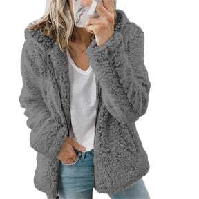 Dames Zachte en Pluizige Jas met Capuchon | Warme en Comfortabele Winterjas