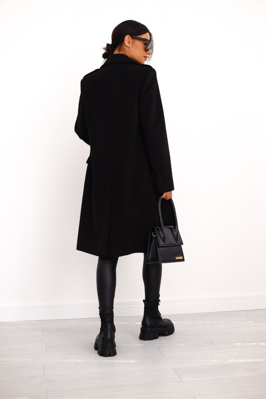 Dames Warme Dubbelrijige Lange Winter Trench Overjas | Met Gouden Knopen