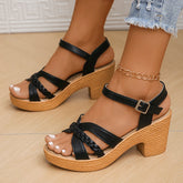 Sofie - Trendy Gevlochten Sandalen met Comfortabele Hak