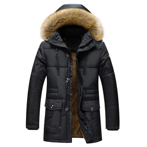 Heren Warme Geïsoleerde Winterparka Dikke Jas | Capuchon en Bontkraag