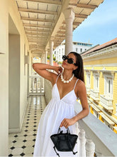 Sienna - Zomerse Witte Maxi Jurk met Open Rug en Spaghettibandjes