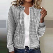Nora - Dames Hoodie met Ruitpatroon en Rits
