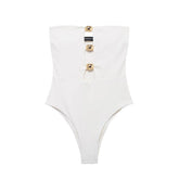 Amara - Strapless Cut-Out Bodysuit met Gouden Details