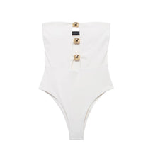 Amara - Strapless Cut-Out Bodysuit met Gouden Details